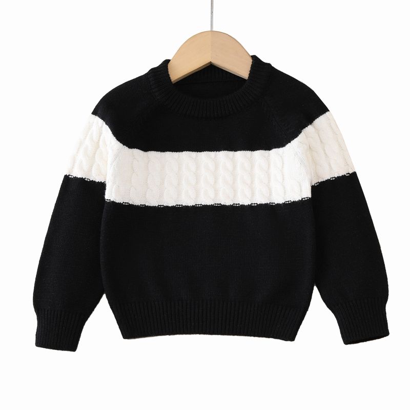 Colorido bloco de manga longa Crewneck Sweater Children