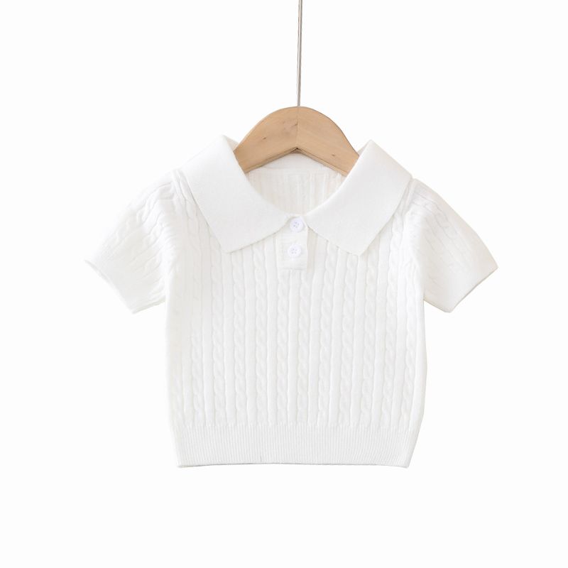 Crianças de suéter Half Cardigan de cor sólida
